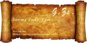 Gerey Zsófia névjegykártya